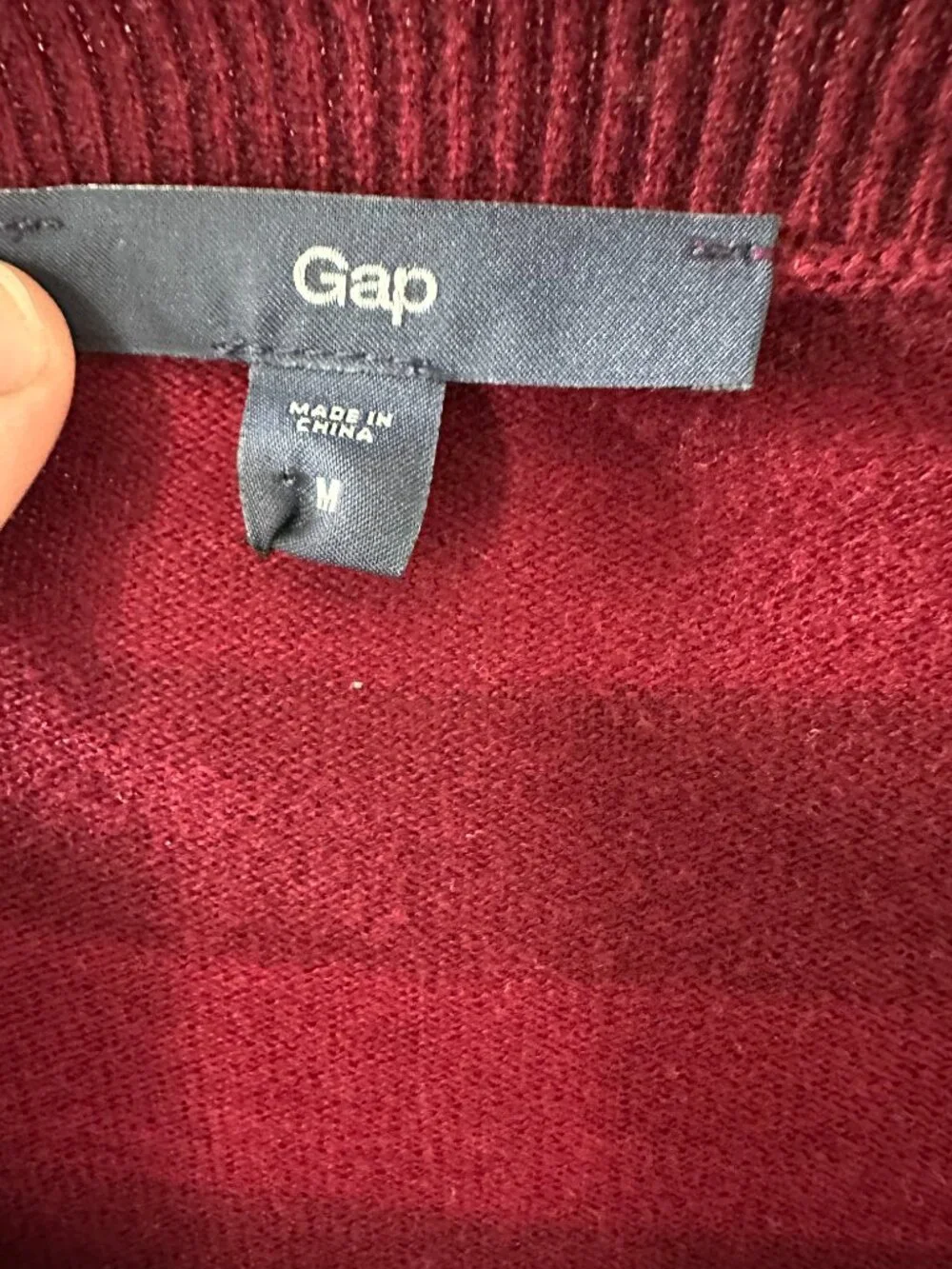Gap Men's Medium Red Striped Crewneck Sweater 100% Cotton